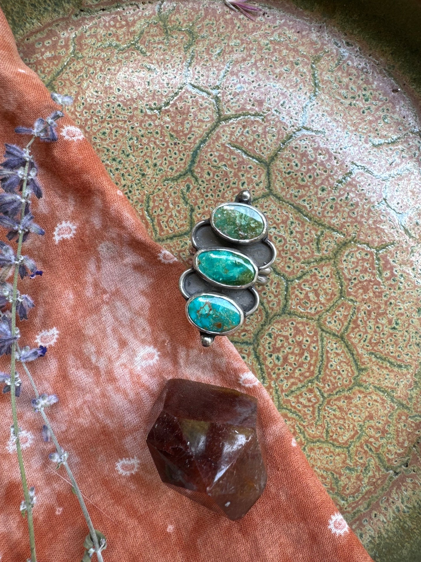 Carico Lake Turquoise Ring - Size 8,9,10 - adjustable