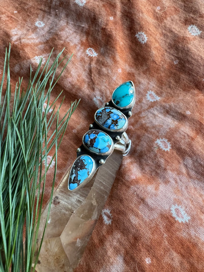Golden Hills Turquoise Statement Ring - Size 7 1/2