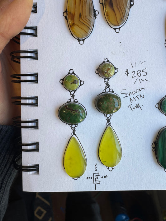 E. Turquoise + Montana Agate Statement Earrings