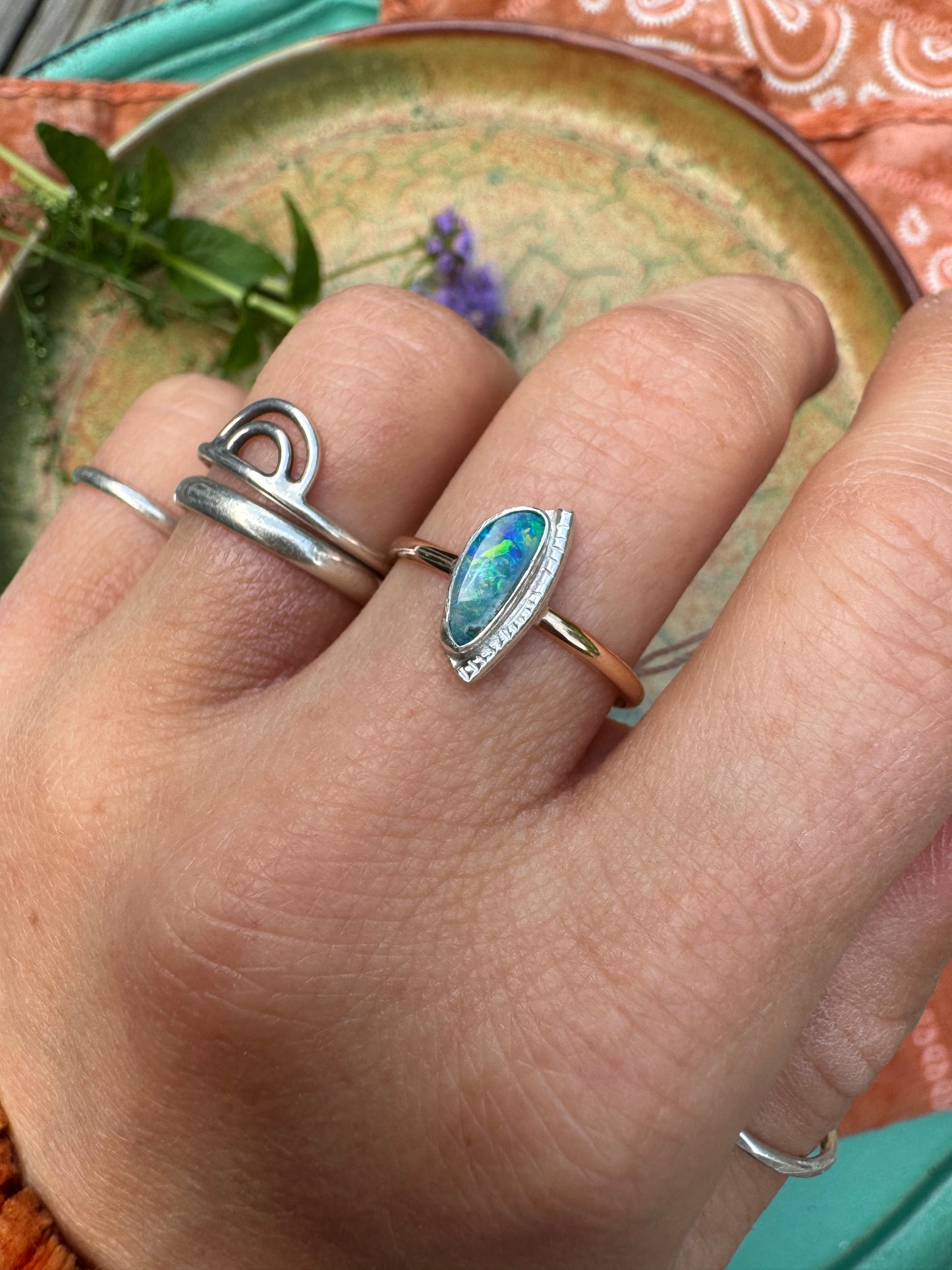 Opal Stacker Ring no.5 - Size 9 1/2