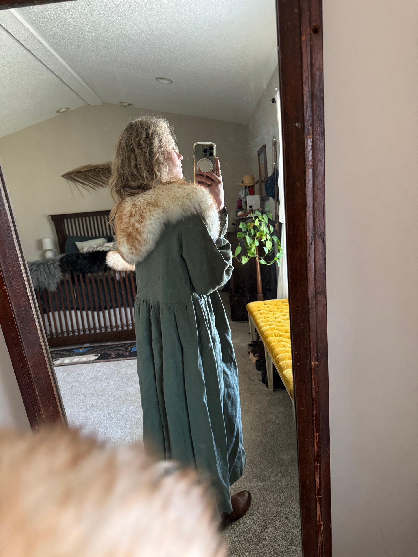 Cream Wool Collar - turquoise neck ties