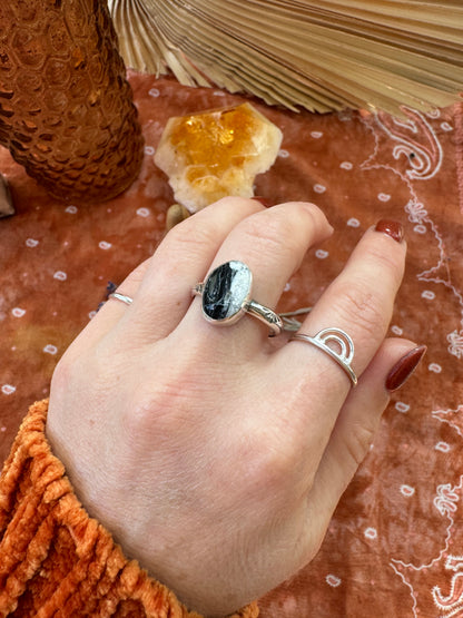 White Buffalo Turquoise Ring - Size 10 1/2