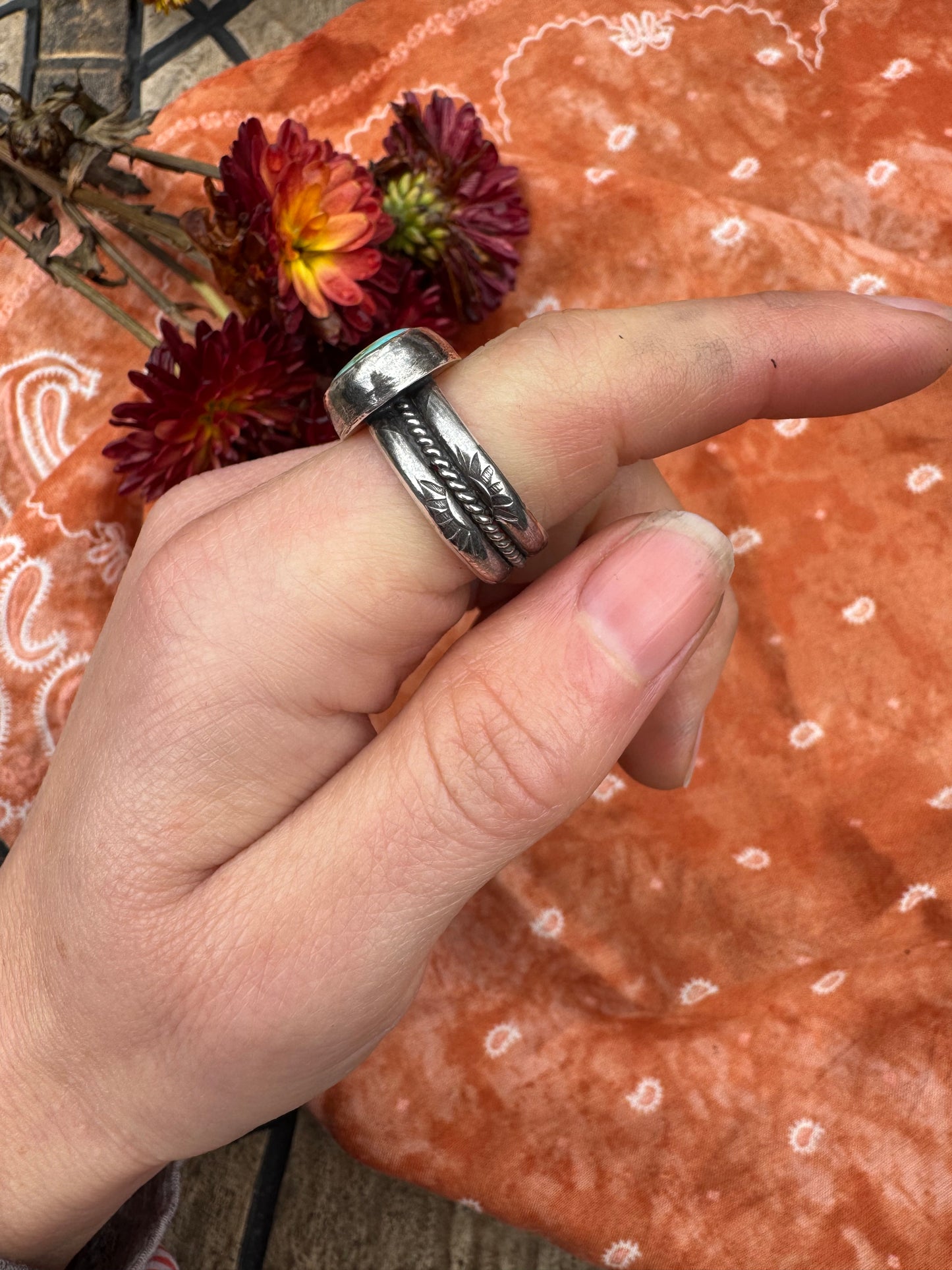 Royston Turquoise Horizon Ring - Size 7 3/4