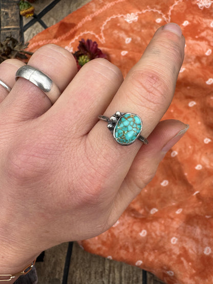 Cripple Creek Turquoise Stacker Ring - size 7