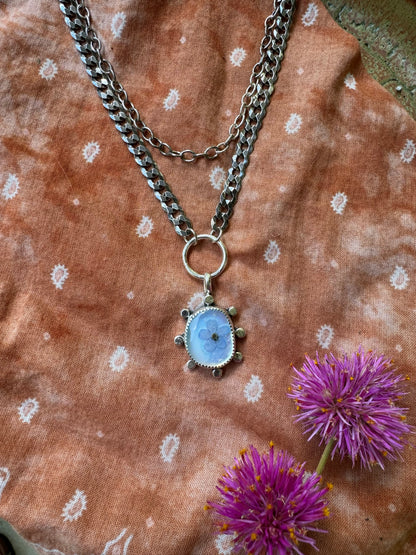 Quartz + Opalite + Botanicals statement necklace