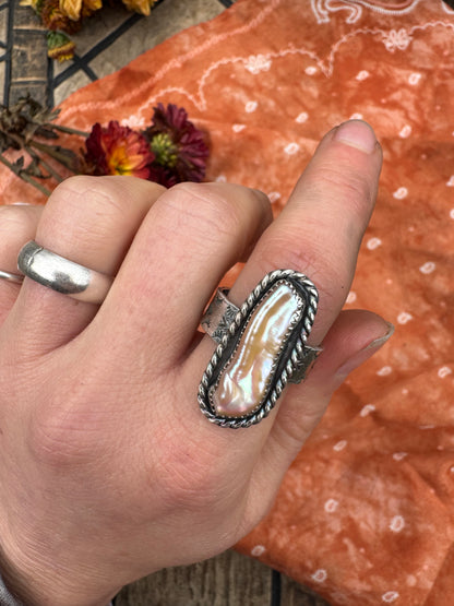 Baroque Pearl ring - size 9 3/4