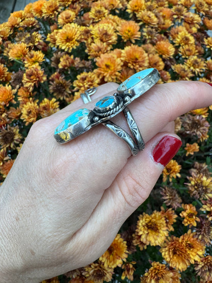 Fox Turquoise Statement Ring - Size 8