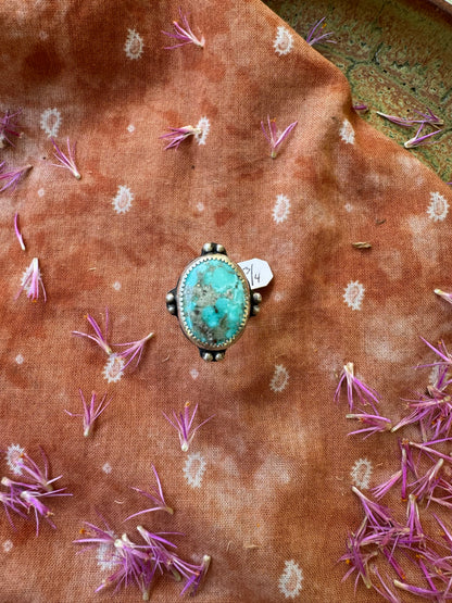 White Water Turquoise ring - size 6 3/4