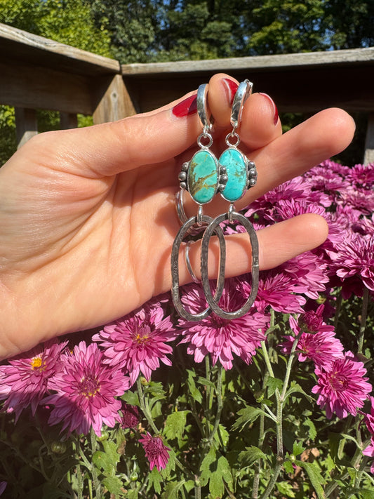 Tyrone Turquoise Loop Earrings