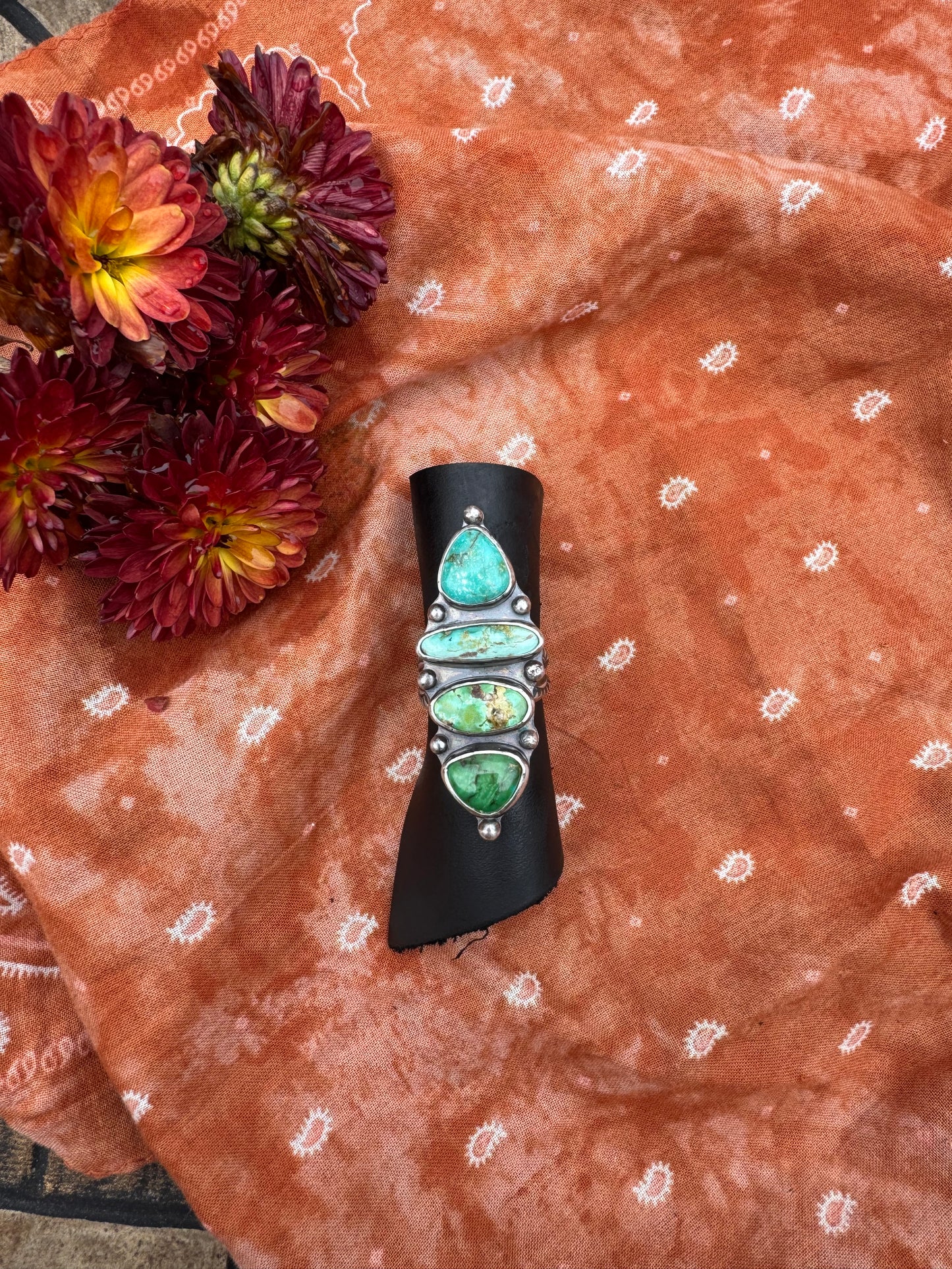 Ombre Turquoise Statement Ring - Size 7 1/2