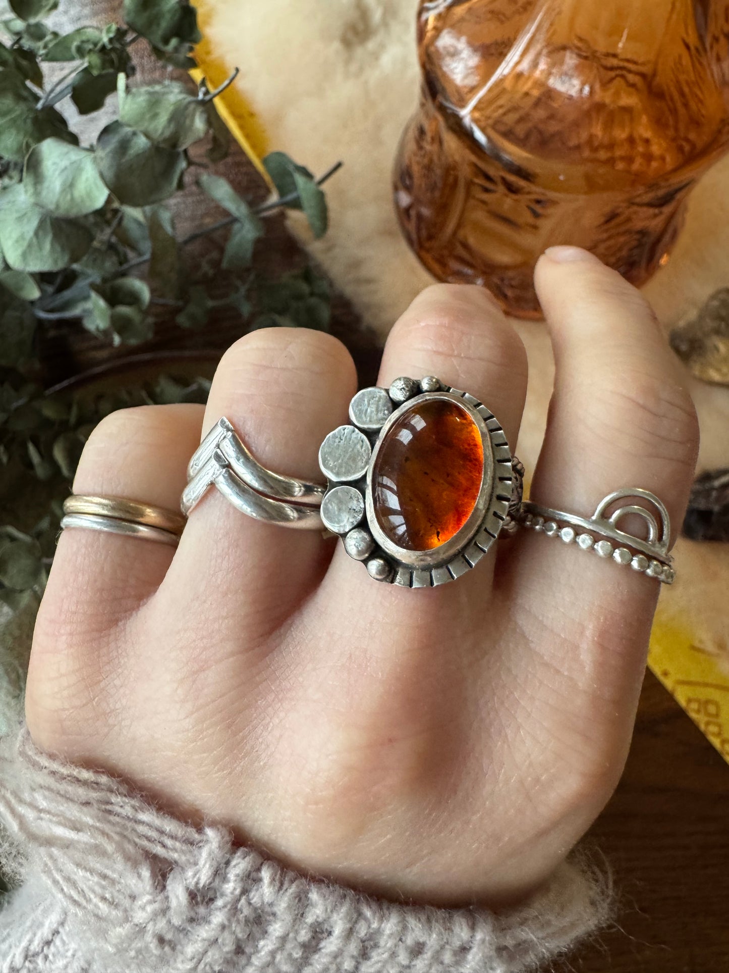 Amber "Lassen" Ring - Size 8