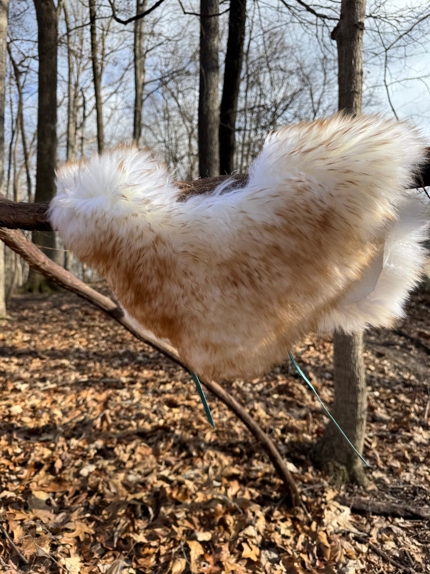 Cream Wool Collar - turquoise neck ties
