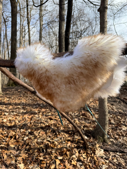 Cream Wool Collar - turquoise neck ties