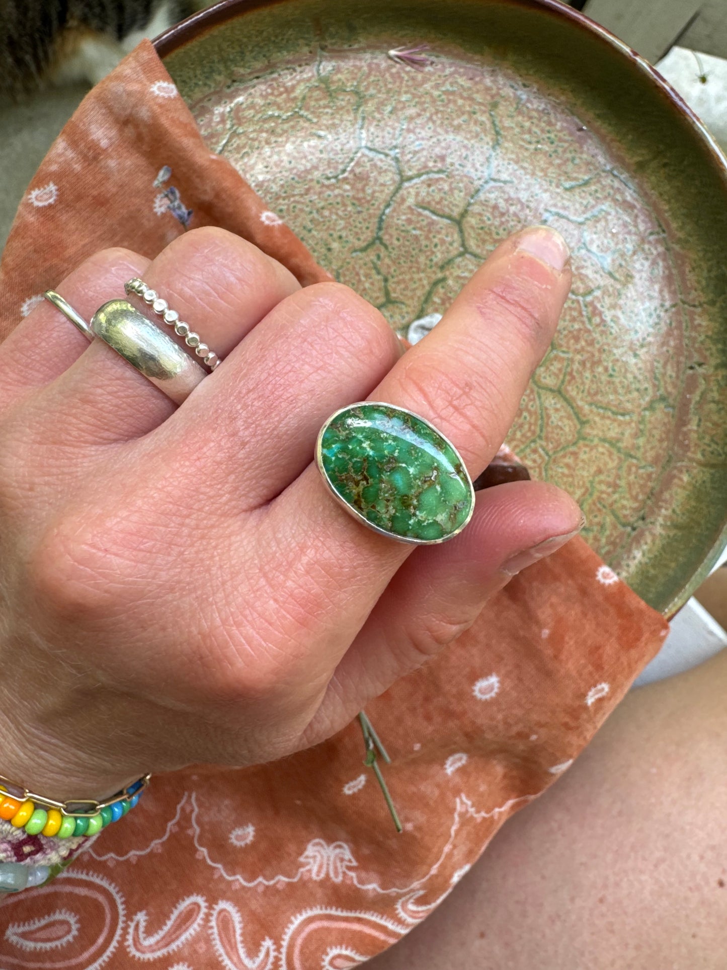 Sonoran Mountain Turquoise "Horizon" Ring - Size 7