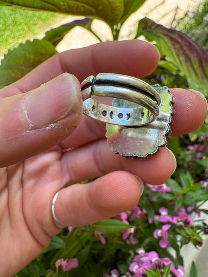 MT Agate + Botanicals - Size 6 1/2, 7, 8 - adjustable