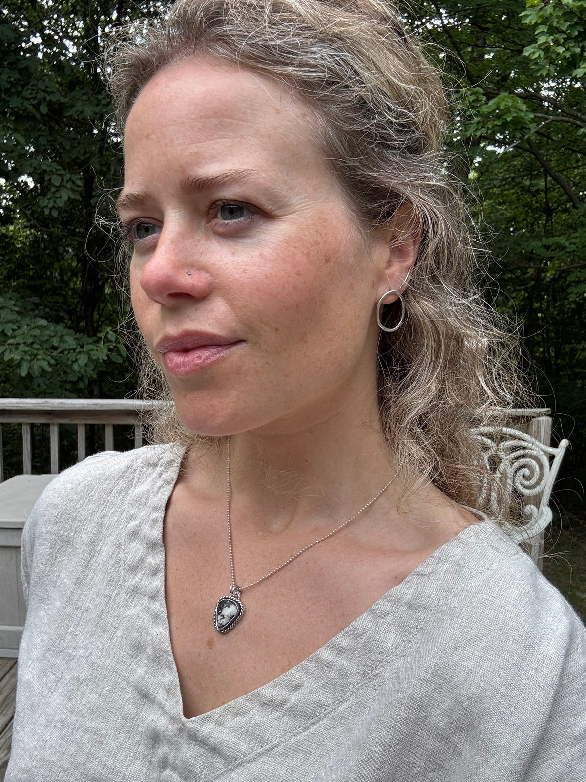 Large Full Circle Earrings - sterling