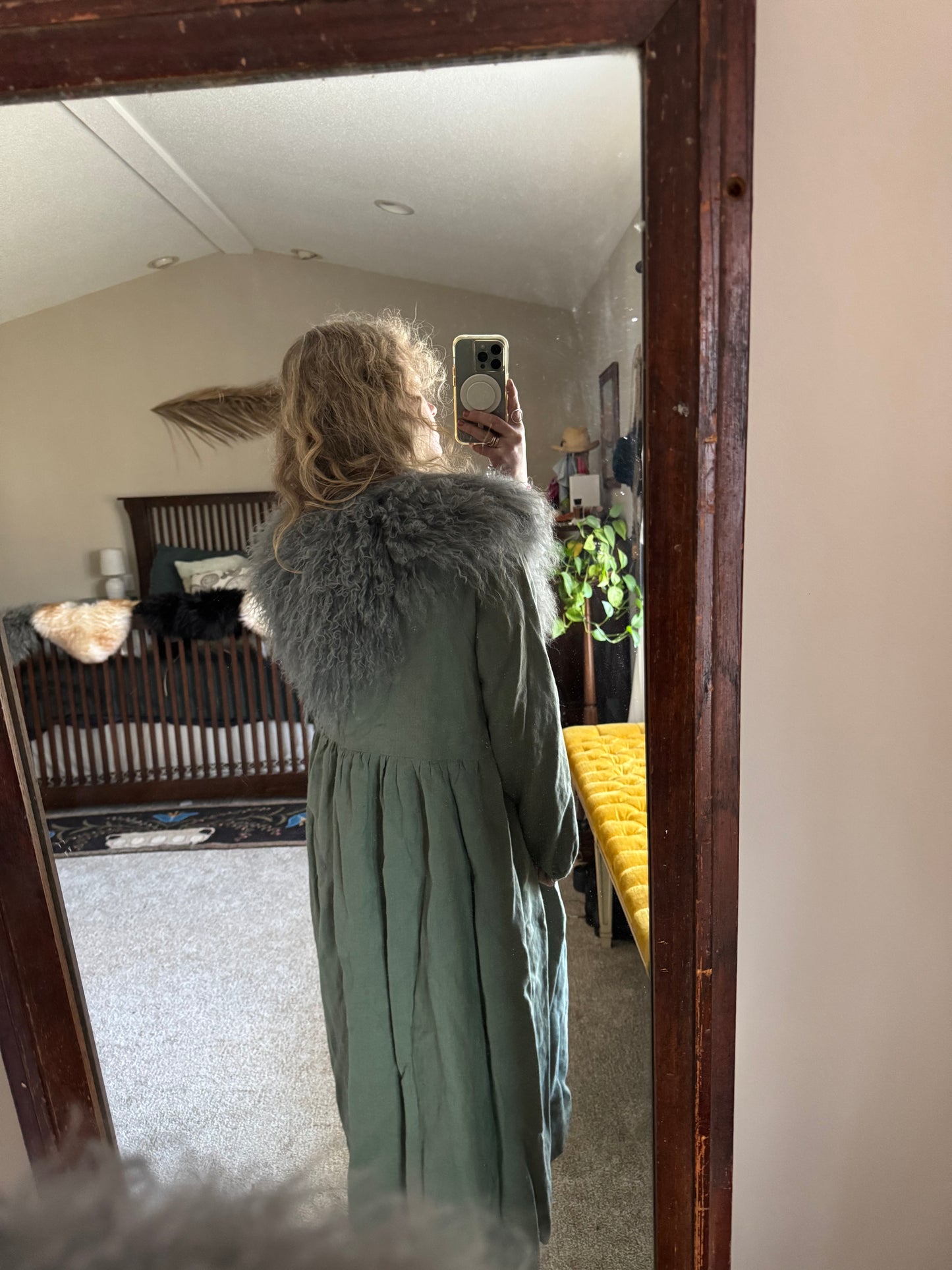 Grey Curly Wool Collar - Natural neck ties