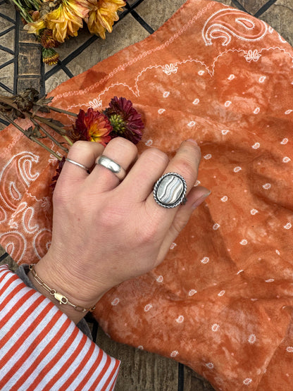 Lace Agate Ring - size 8 1/4