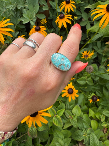 White Water Turquoise "Horizon" Ring - Size 9