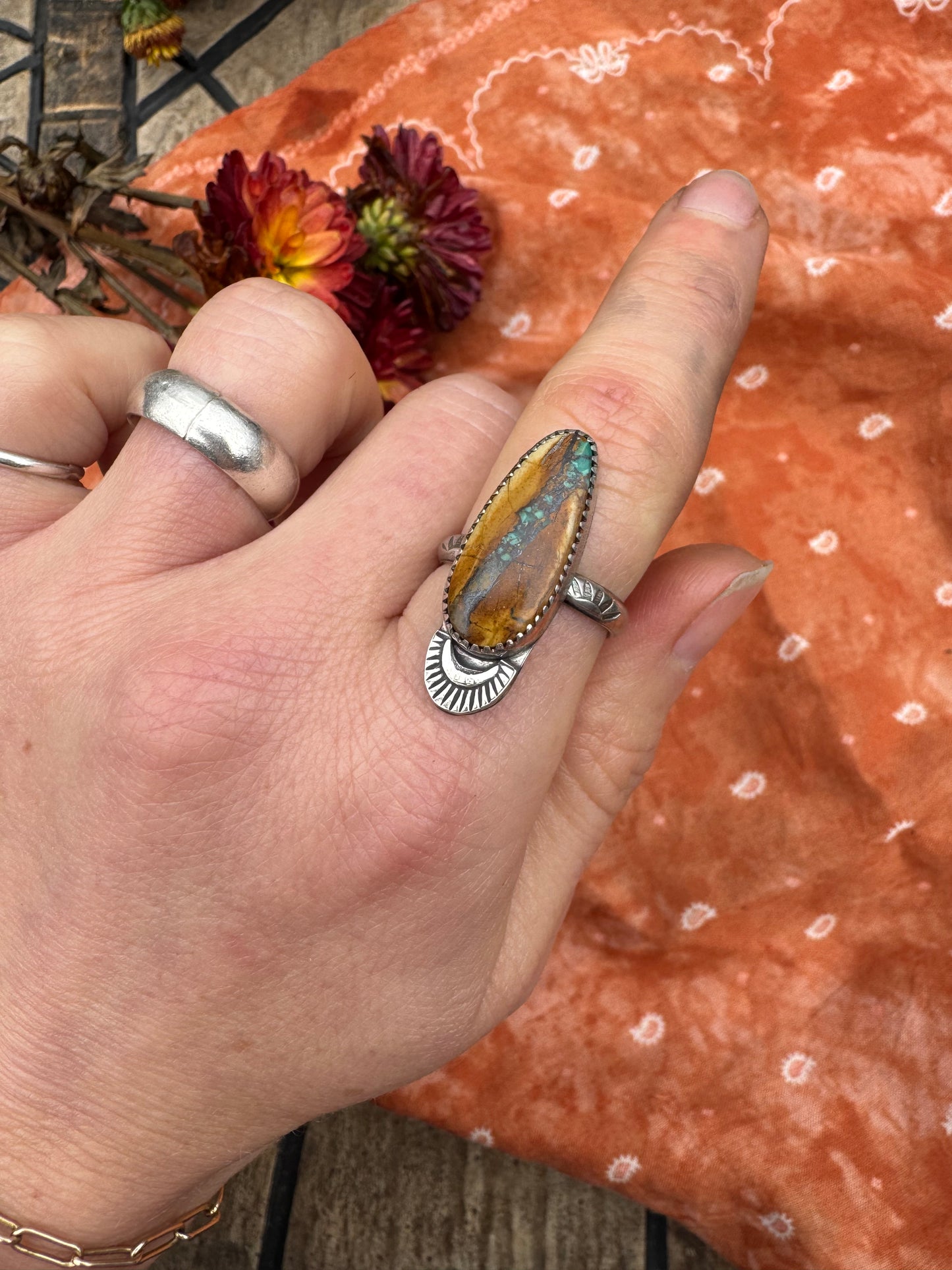 Royston Ribbon Turquoise Ring - size 6