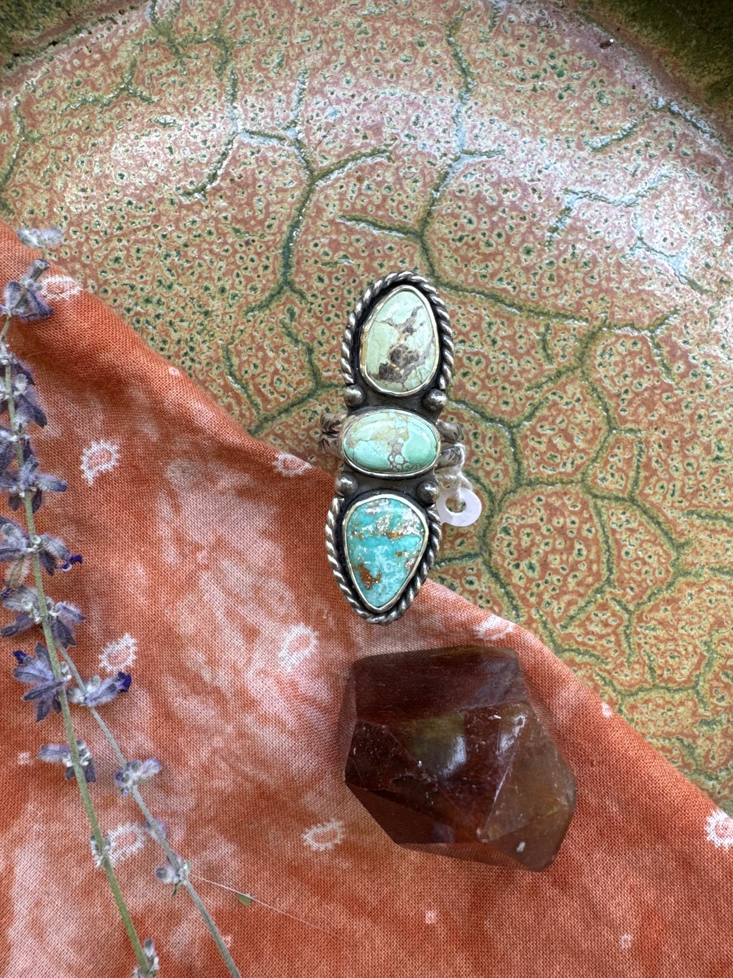 Carico Lake Turquoise Ring - Size 7, 8, 9 -adjustable