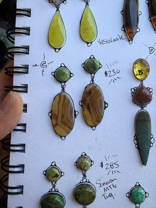 C. Turquoise + Montana Agate Statement Earrings