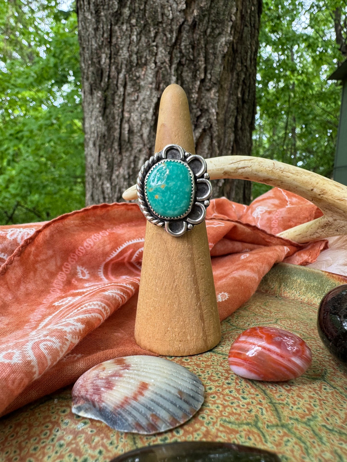 Carico Lake Turquoise "Ripple" Ring - size 7