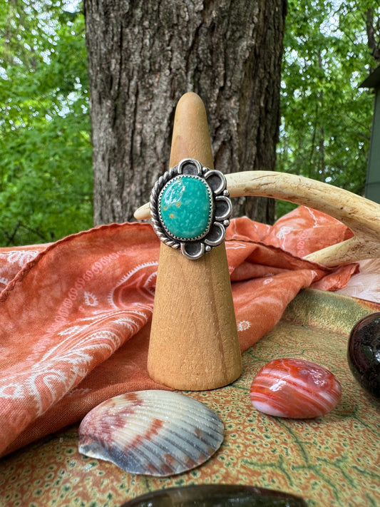 Carico Lake Turquoise "Ripple" Ring - size 7