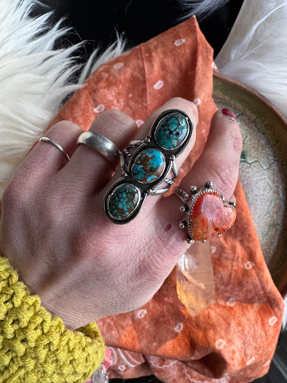 Triple Catalina Turquoise Ring - Size 8
