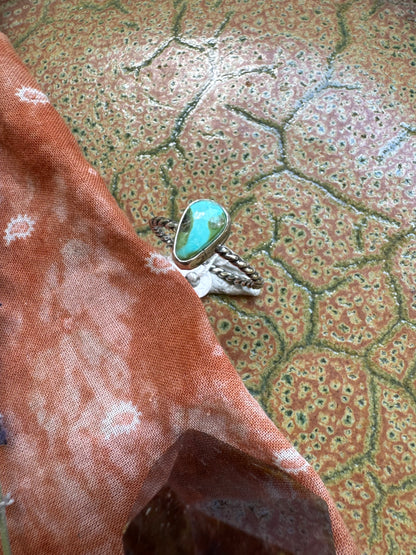 Sonoran Gold Turquoise Stacker Ring - Size 7 3/4
