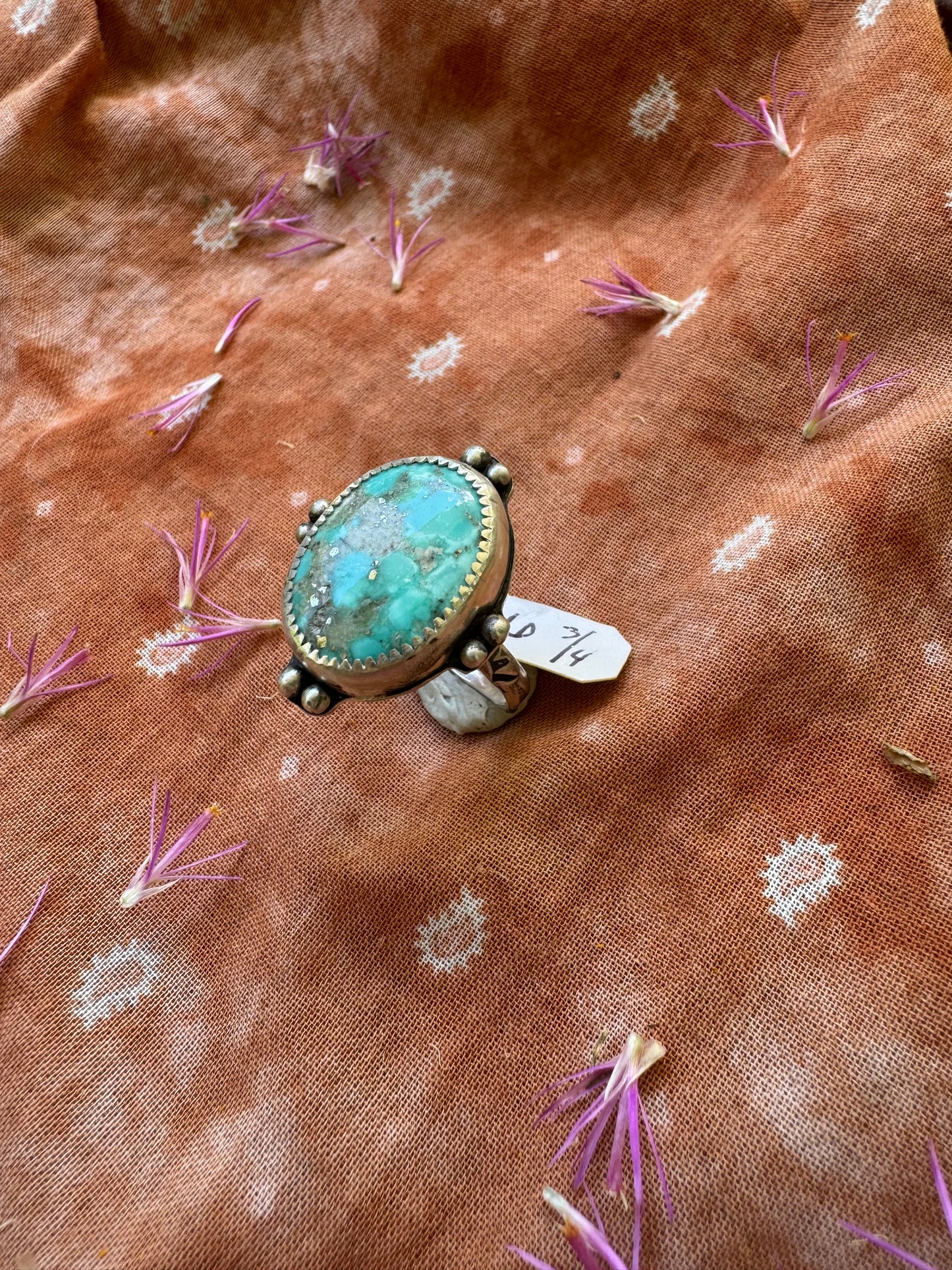 White Water Turquoise ring - size 6 3/4