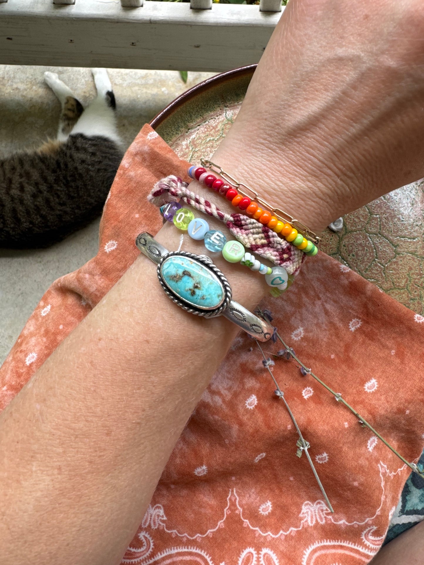 Lone Mountain Turquoise Statement Cuff - size M