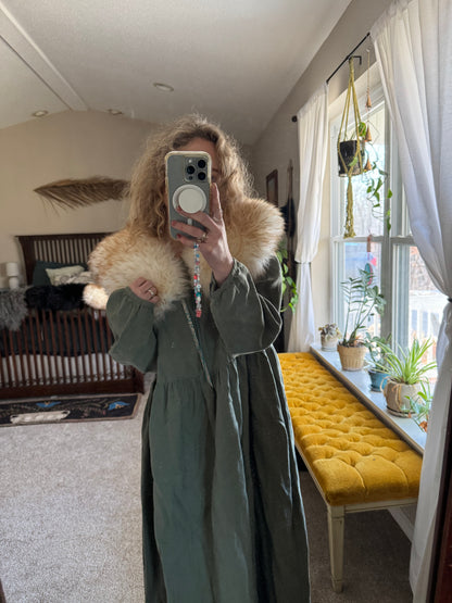 Cream Wool Collar - turquoise neck ties