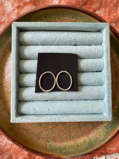 Large Full Circle Earrings - sterling