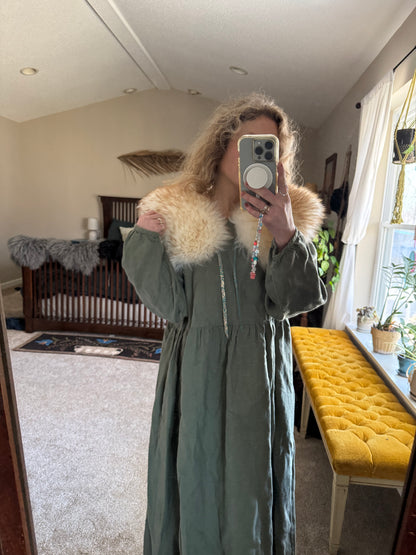 Cream Wool Collar - turquoise neck ties