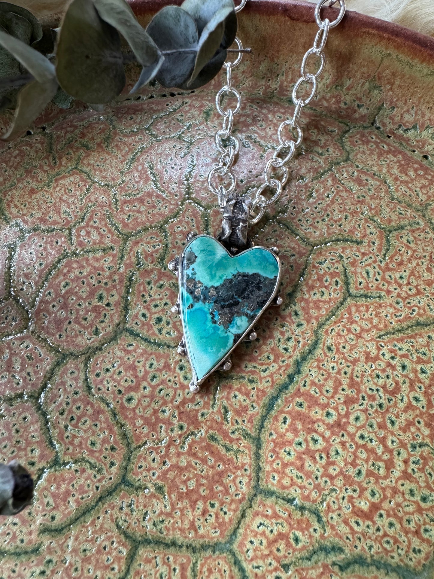 Blue Turquoise "Heart Swell" Statement Necklace