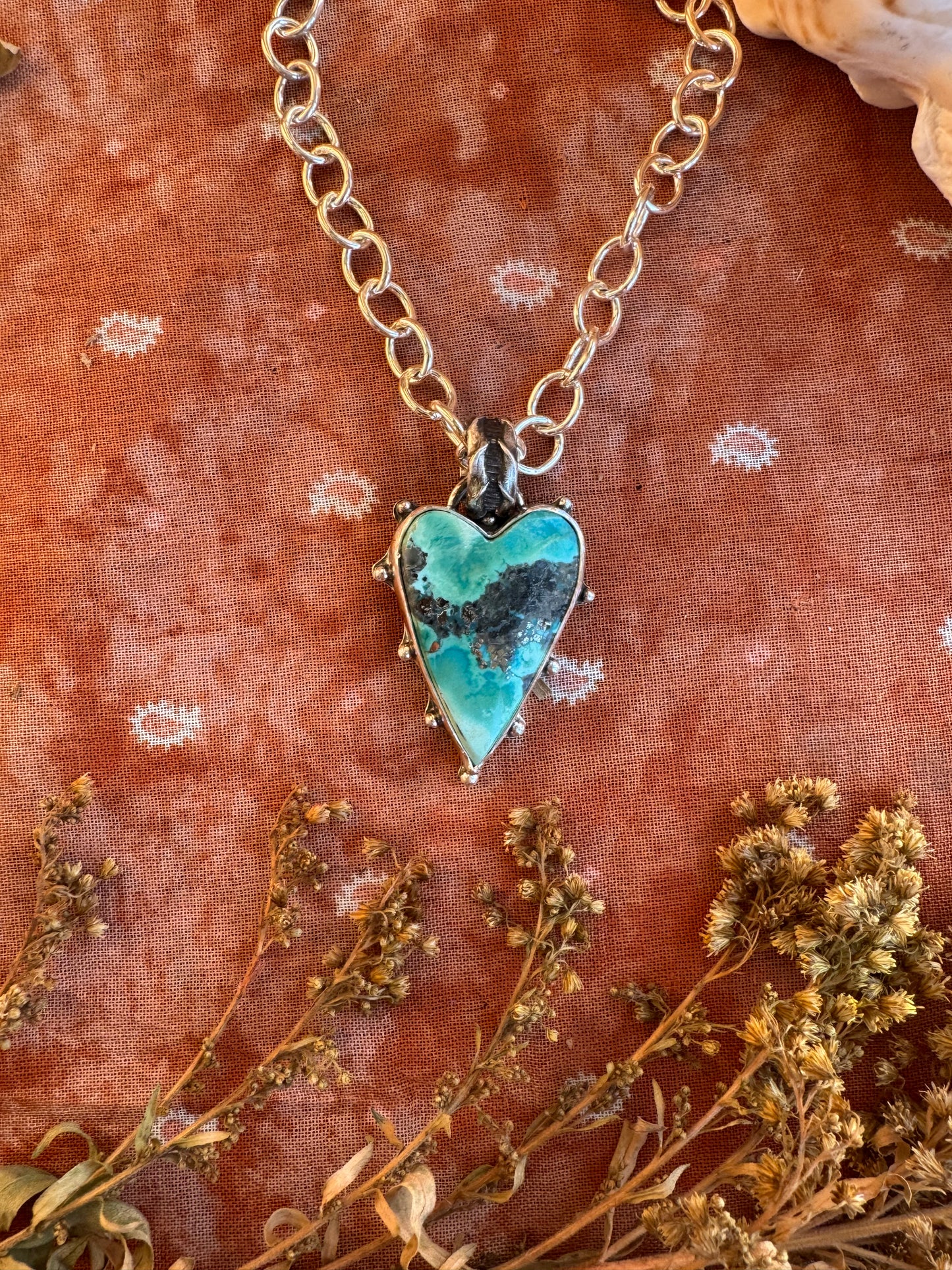 Blue Turquoise "Heart Swell" Statement Necklace