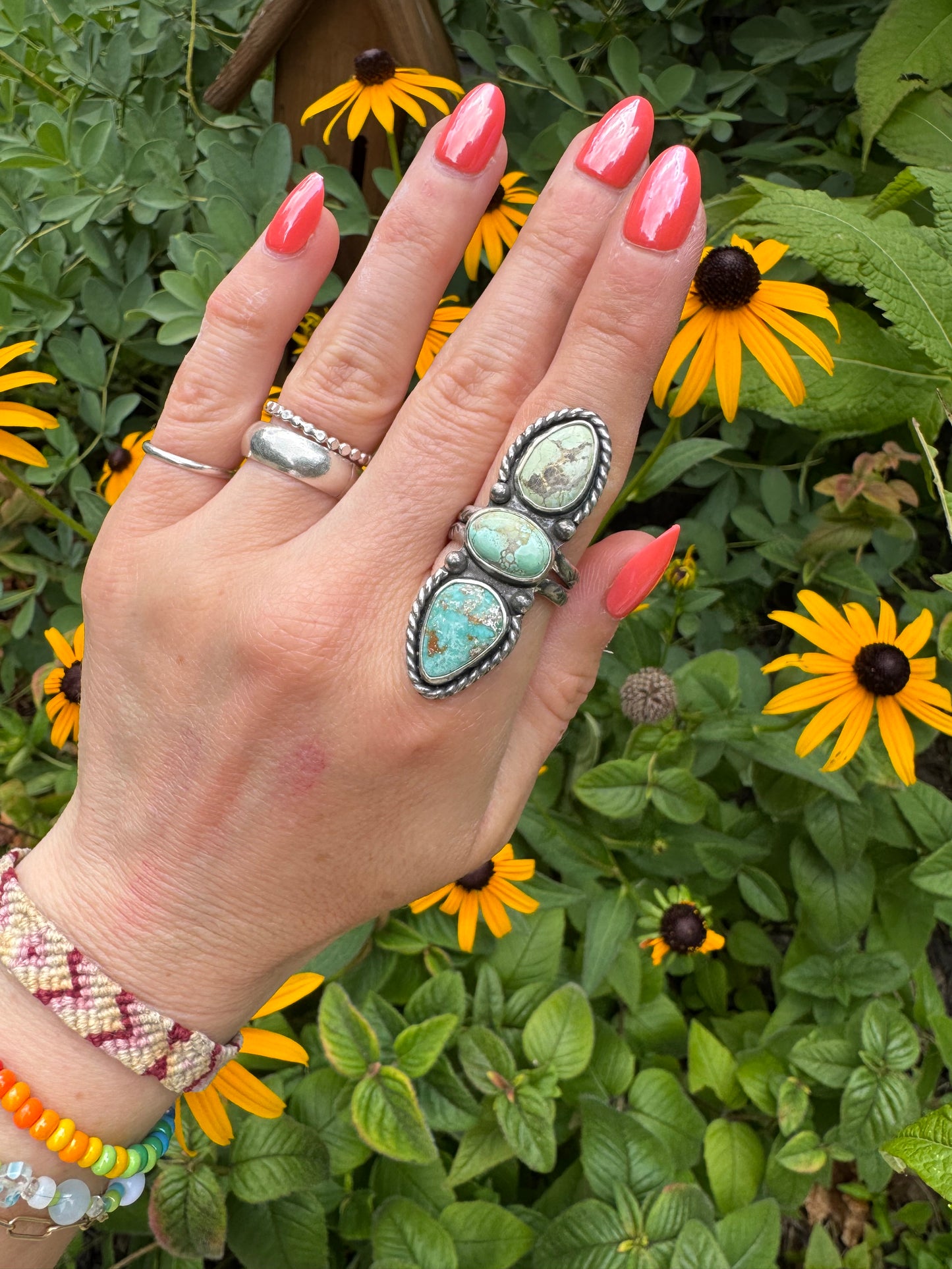 Carico Lake Turquoise Ring - Size 7, 8, 9 -adjustable