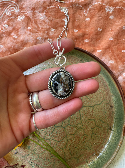 White Buffalo Turquoise Toggle Necklace