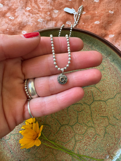 Mini Eclipse Medallion Talisman on large bead chain