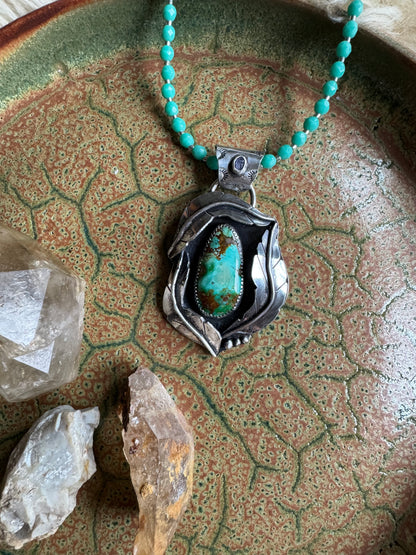 Sonoran Mountain Turquoise Pendant with Tanzanite