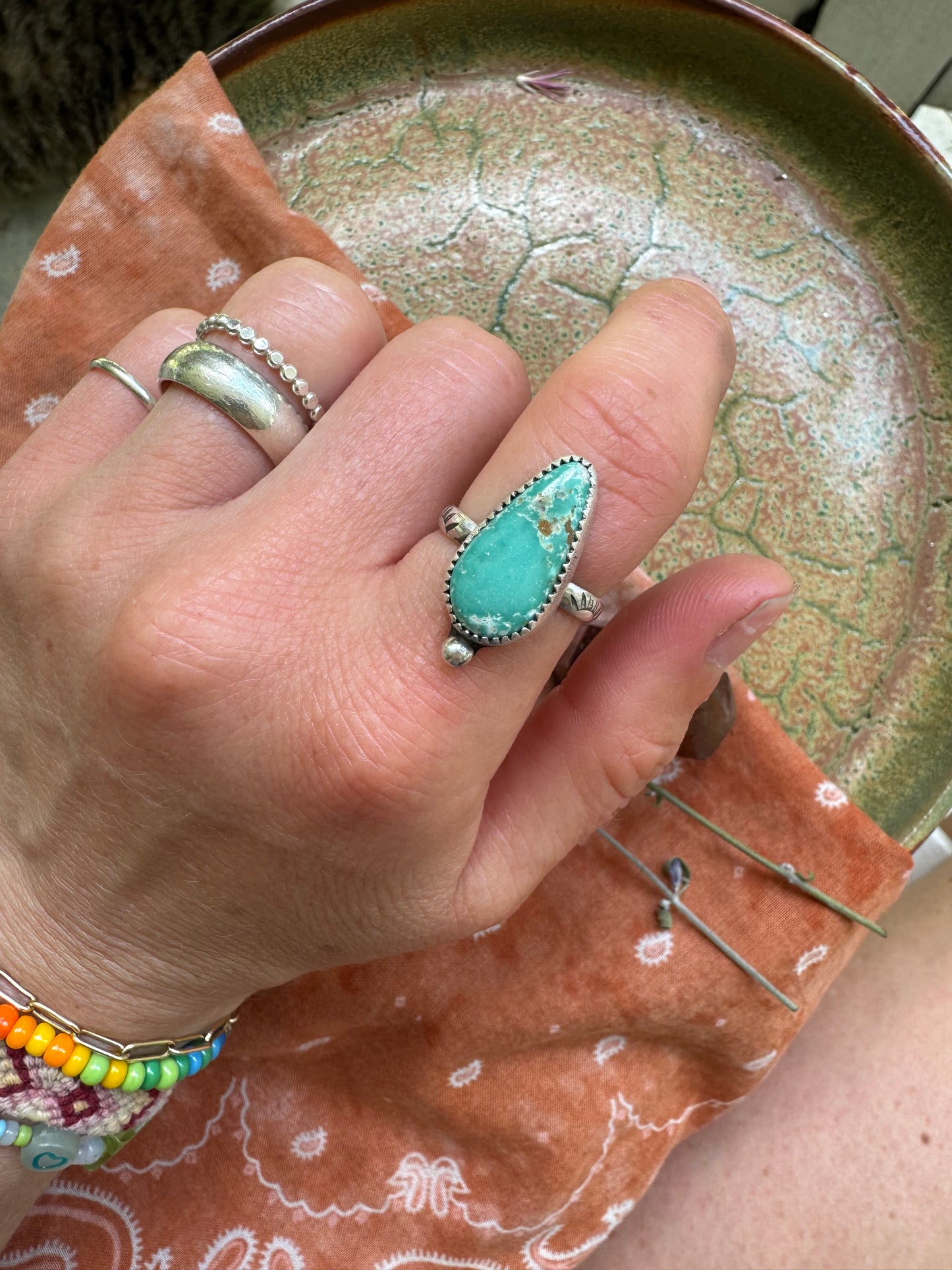 Carico Lake Turquoise Ring - Size 5 3/4