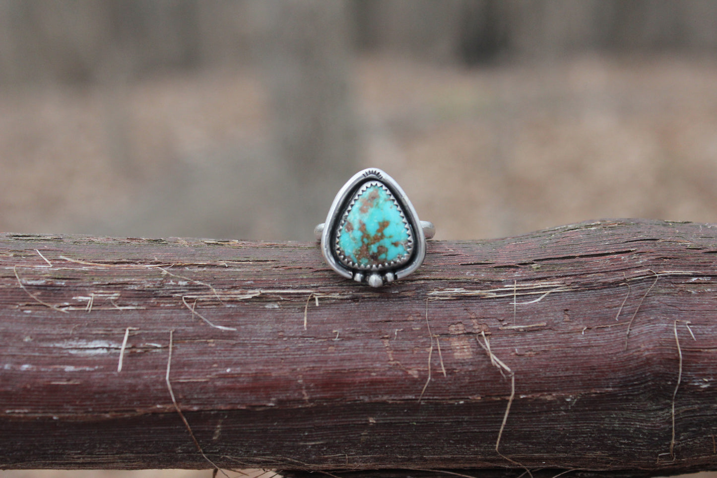 Fox Turquoise Ring - size 7 1/2