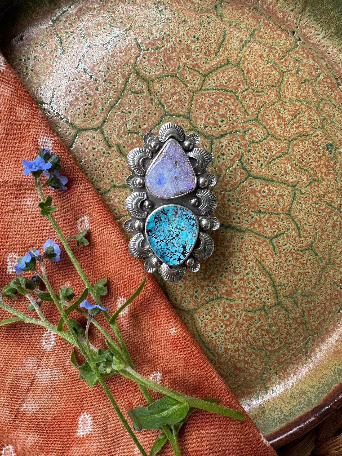 Koroit Opal + Turquoise - Size 6, 7, 8 - adjustable