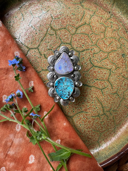 Koroit Opal + Turquoise - Size 6, 7, 8 - adjustable