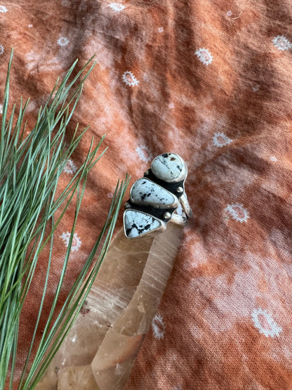 White Buffalo Statement Ring - Size 6 1/2