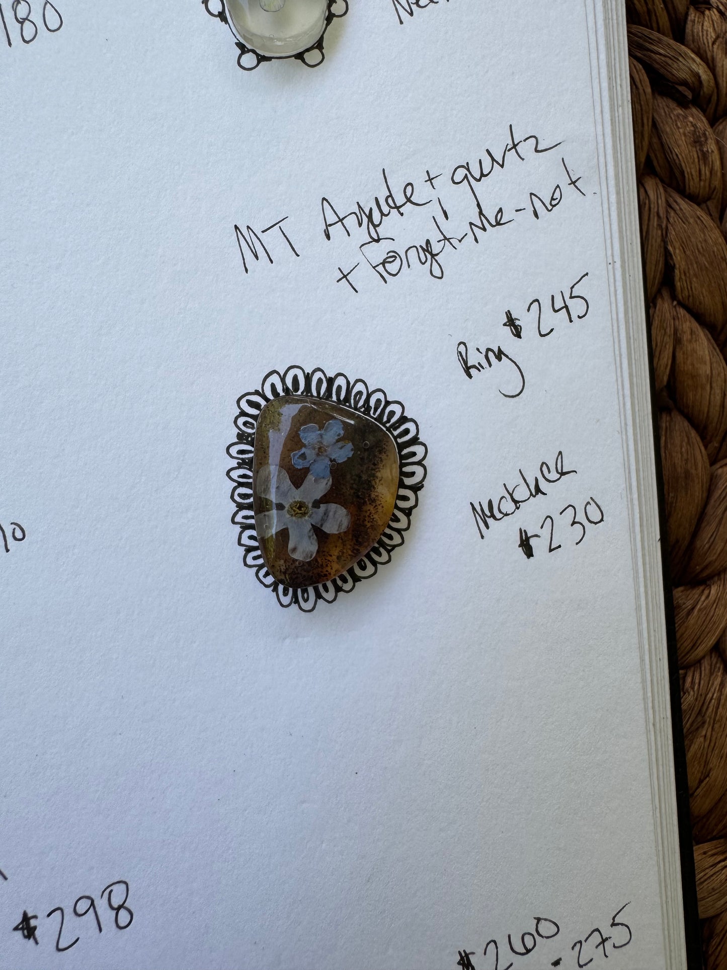 Deposit - made to order MT Agate + Botanicals no.4