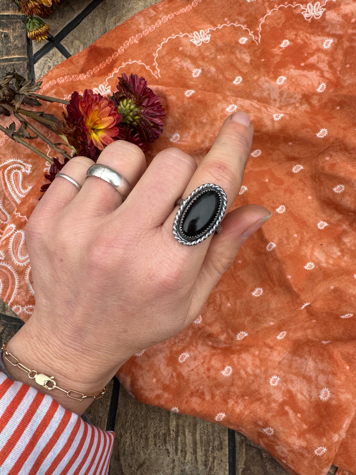 Black Onyx ring - size 8