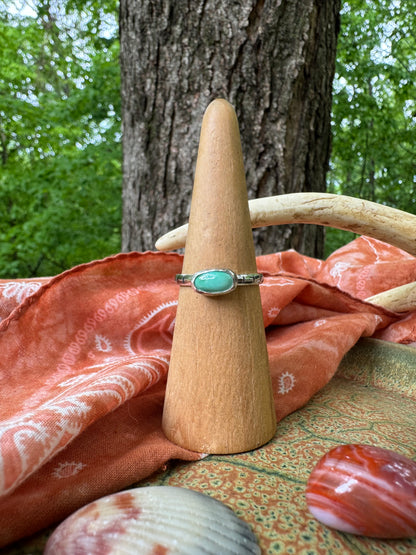 Green Turquoise Stacker Ring no.1 - Size 9 3/4