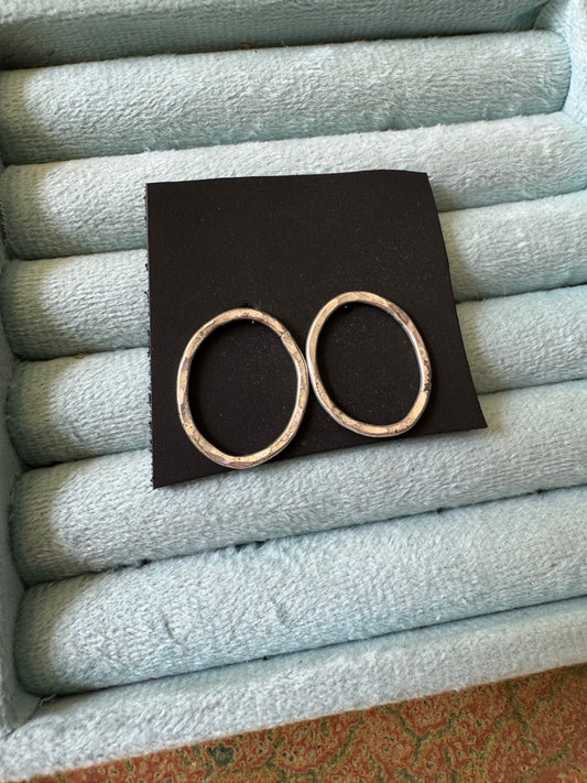 Large Full Circle Earrings - sterling